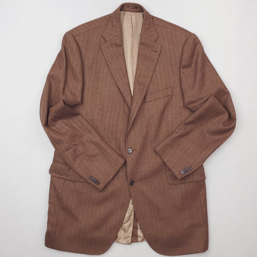 Peter Millar Blazer Mens 44 Brown Herringbone Wool Two‎ Button Sport Coat Canada